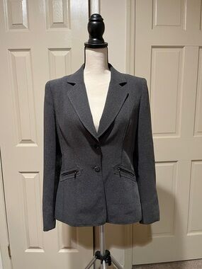 Tahari Women's Charcoal Gray Tailored Blazer Jacket